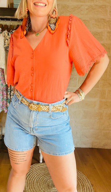 BLOUSE MORBIHAN Orange - O'Dressing-M